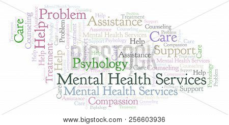 Mental Health Services Word Cloud. Wordcloud Made With Text Only.