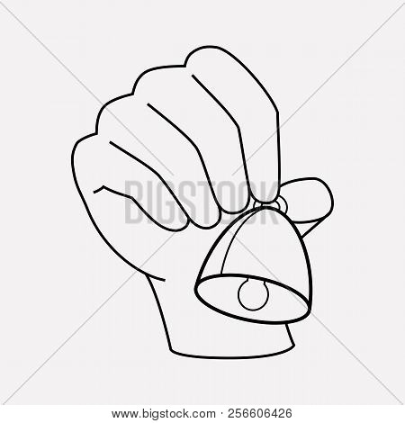 Hand Bell Icon Line Element. Vector Illustration Of Hand Bell Icon Line Isolated On Clean Background