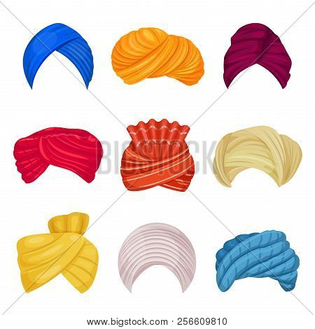 Indian And Arabic Turban Vector Illustration On White Background