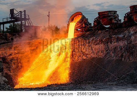 Domestic Slag Discharge At The Iron Foundry, Industrial Landscape