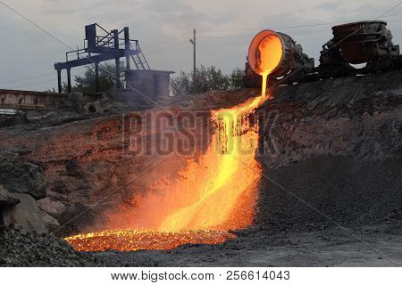 Domestic Slag Discharge At The Iron Foundry, Industrial Landscape