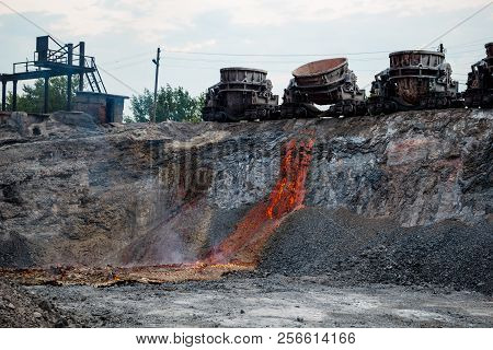 Domestic Slag Discharge At The Iron Foundry, Industrial Landscape
