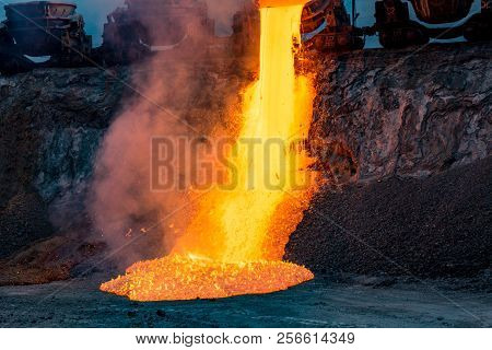 Domestic Slag Discharge At The Iron Foundry, Industrial Landscape