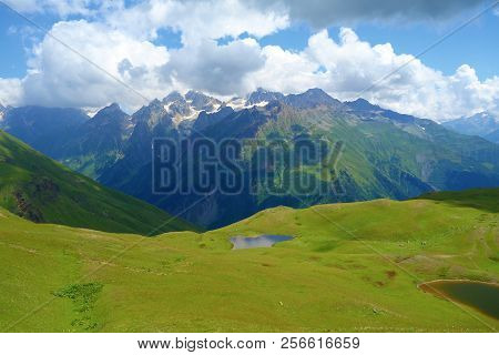 Hiking Trail Leading From Mestia To Koruldi Lakes In Upper Svaneti Region