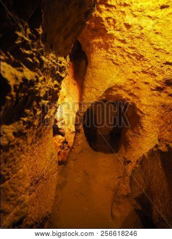 View On The Inside Of A Very Old Stone Cave