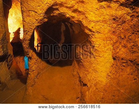 View On The Inside Of A Very Old Stone Cave