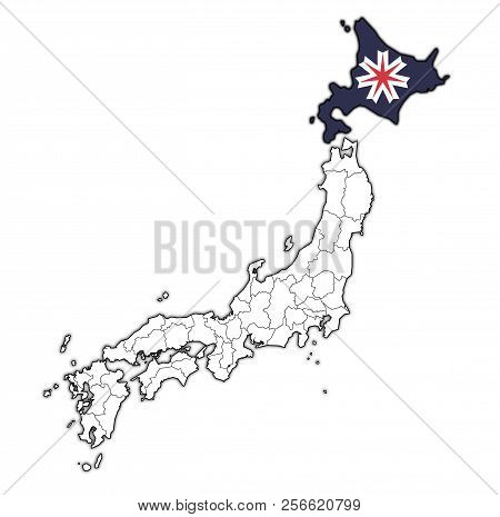 Hokkaido Prefecture On Administration Map Of Japan