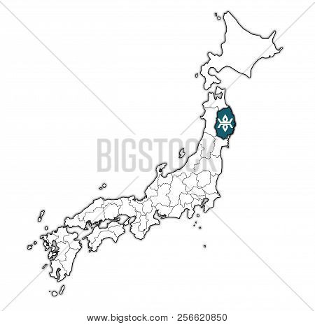Iwate Prefecture On Administration Map Of Japan