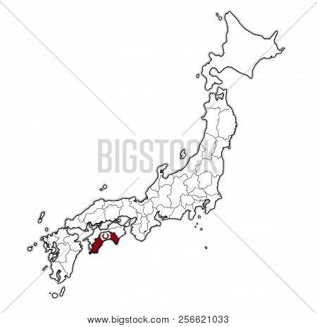 Kochi Prefecture On Administration Map Of Japan