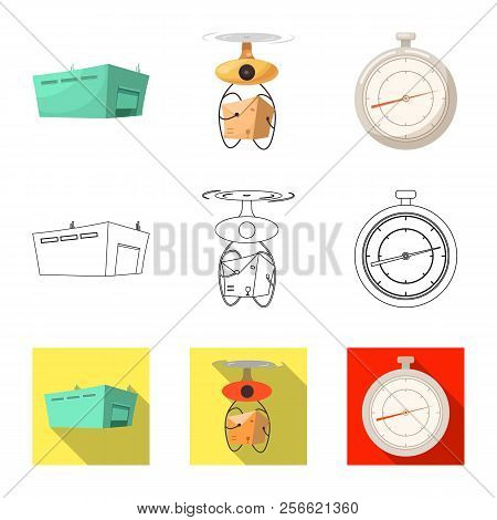 Vector Illustration Of Goods And Cargo Sign. Set Of Goods And Warehouse Stock Symbol For Web.