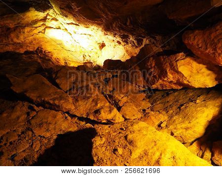 View On The Inside Of A Very Old Stone Cave