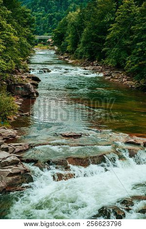 Fantastick View On The Active Mountain River
