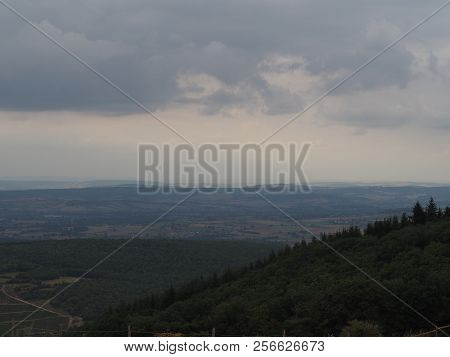 View On The French Countryside From The Village Of Mont Saint-romain, France
