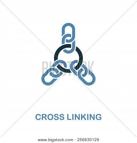 Cross Linking Icon. Simple Element Illustration In 2 Colors Design. Cross Linking Icon Sign From Seo