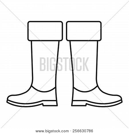 High Rubber Boots Icon. Outline Illustration Of High Rubber Boots Icon For Web