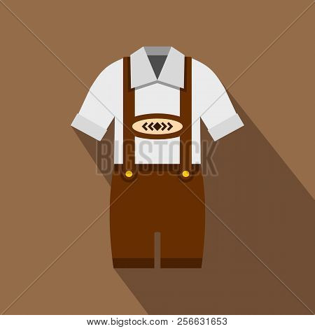 Traditional Bavarian Men Suit Icon. Flat Illustration Of Traditional Bavarian Men Suit Icon For Web 