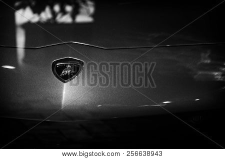Porto Cervo, Italy - August 22 2018: Sports Car Lamborghini Huracan Cabrio