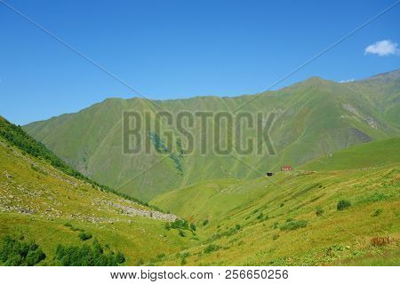 Grand Alpine Mountain Range On A Hiking Trail Leading From Juta To Chaukhi Pass, Caucasus Mountains