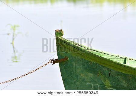 Old Boat On The Lake At Sunrise, Razim, Romania