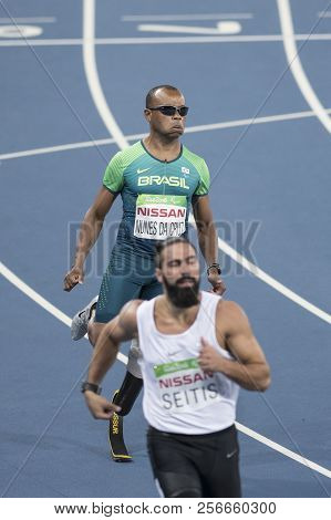 Rio, Brazil - September 08, 2016: Xxxxxxxxx (xxx) (silver) During Men 100m - T44 Round 1, In The Rio