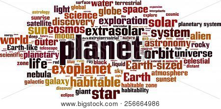 Planet Word Cloud Concept. Vector Illustration On White