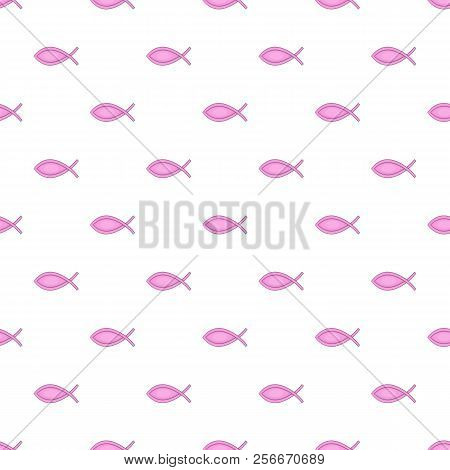 Christian Fish Pattern. Cartoon Illustration Of Christian Fish Pattern For Web