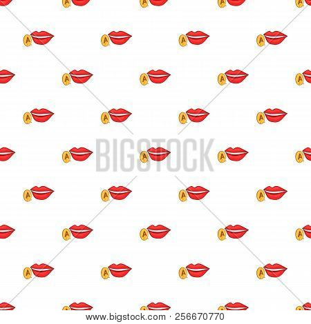 Lips Pronounce Letter A Pattern. Cartoon Illustration Of Lips Pronounce Letter A Pattern For Web