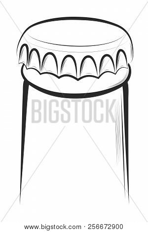 Vector Illustration - Bottle With Stopper On A White Background.