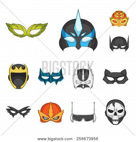Isolated Object Of Hero And Mask Sign. Set Of Hero And Superhero Stock Symbol For Web.