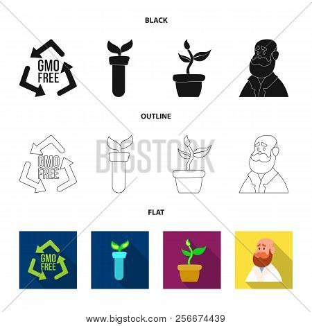 Isolated Object Of Genetic And Plant Logo. Set Of Genetic And Biotechnology Stock Vector Illustratio