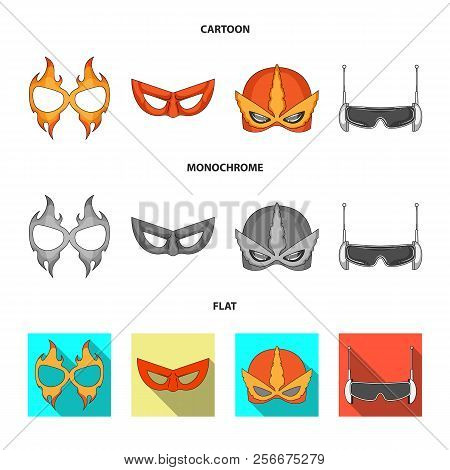 Vector Illustration Of Hero And Mask Icon. Set Of Hero And Superhero Vector Icon For Stock.