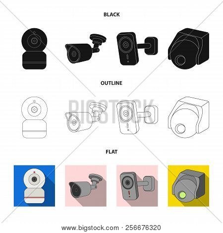 Vector Illustration Of Cctv And Camera Logo. Collection Of Cctv And System Vector Icon For Stock.