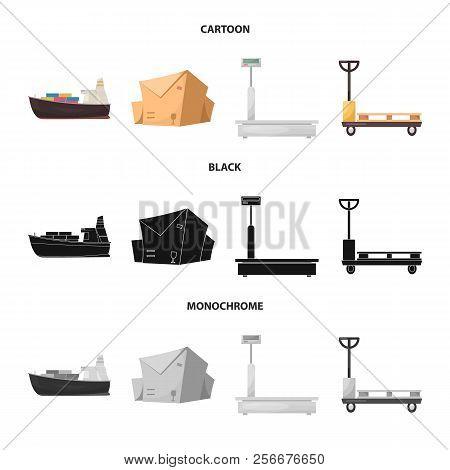 Vector Illustration Of Goods And Cargo Symbol. Set Of Goods And Warehouse Vector Icon For Stock.