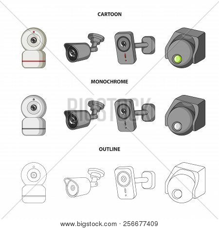 Vector Design Of Cctv And Camera Logo. Set Of Cctv And System Stock Vector Illustration.