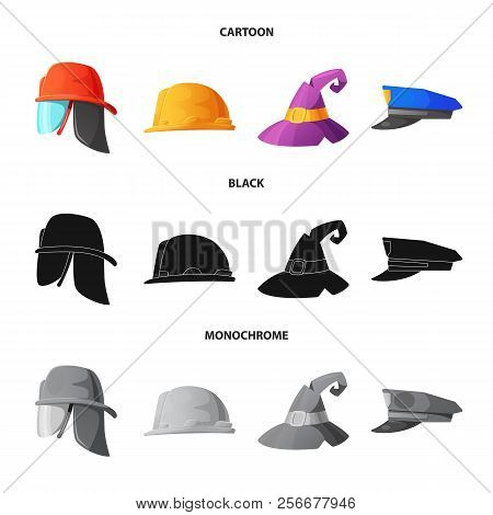 Vector Design Of Headwear And Cap Symbol. Set Of Headwear And Accessory Stock Vector Illustration.
