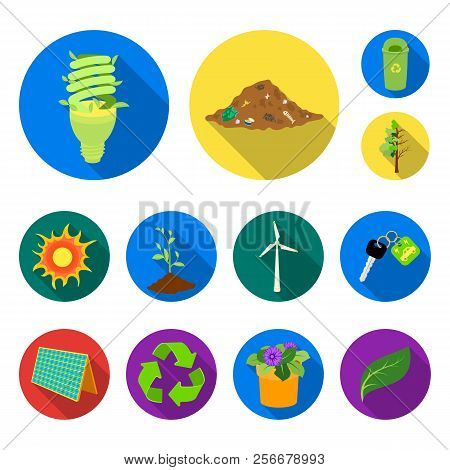 Bio And Ecology Flat Icons In Set Collection For Design. An Ecologically Pure Product Vector Symbol 