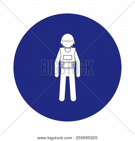 Policeman Silhouette Icon In Badge Style. One Of Special Services Collection Icon Can Be Used For Ui