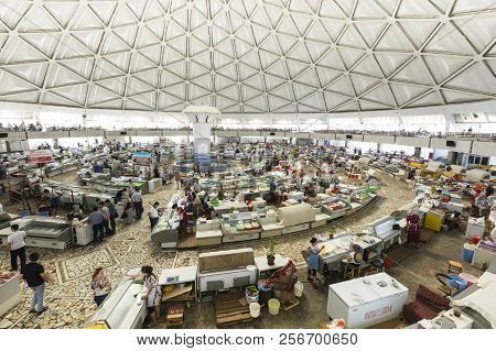 Tashkent, Uzbekistan - August 22, 2018: Interior Of Chorsu Bazaar, In Tashkent, Uzbekistan.