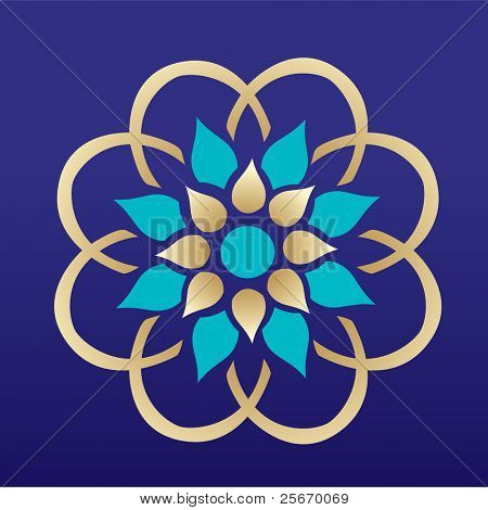 Symbol - eine Blume auf dunkel blauem Hintergrund