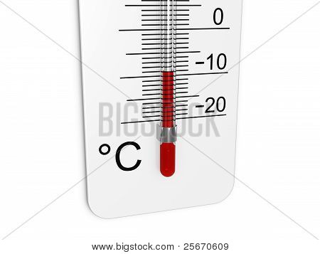 Thermometer Indicates Low Temperature