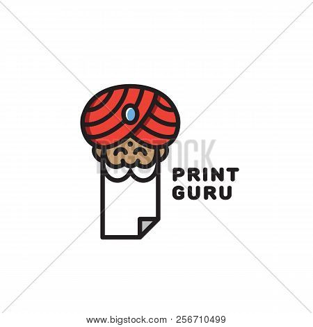 Print Guru Logo Template Design. Vector Illustration.