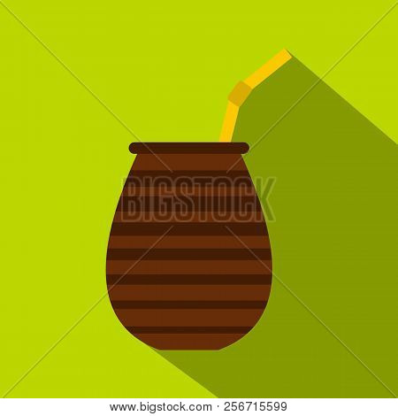 Chimarrao For Mate Or Terere Icon. Flat Illustration Of Chimarrao For Mate Or Terere Icon For Web Is