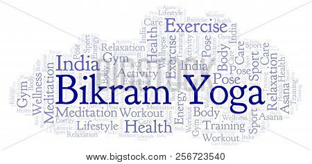 Bikram Yoga Word Cloud. Wordcloud Made With Text Only.
