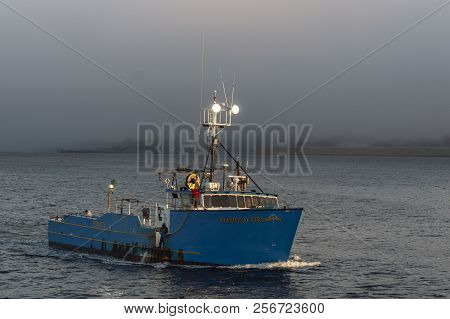 New Bedford, Massachusetts, Usa - May 8, 2018: Commercial Fishing Vessel Diamond Girl, Hailing Port 