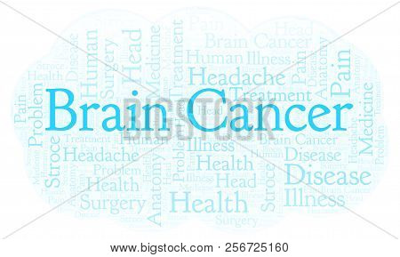 Brain Cancer Word Cloud. Wordcloud Made With Text Only.