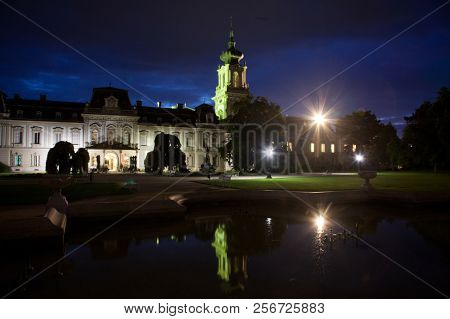 scenic Festetics Palace located in the town of Keszthely, Zala, Hungary, near the Lake Balaton
