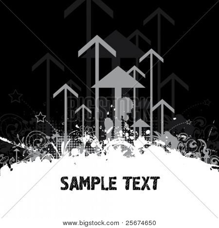 Abstracte grunge vector achtergrond met pijlen