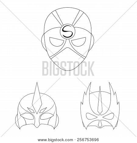 Vector Design Of Hero And Mask Sign. Set Of Hero And Superhero Stock Vector Illustration.