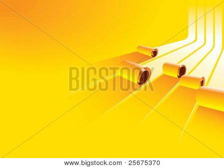 vector of ribbon background in yellow