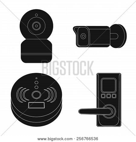 Isolated Object Of Cctv And Camera Icon. Set Of Cctv And System Stock Vector Illustration.
